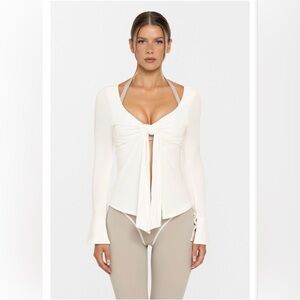 NWT Body Bamboo™ Tie Front Long Sleeve - Ivory